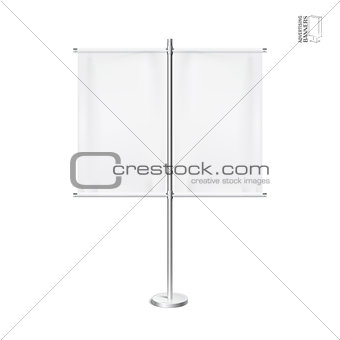 Outdoor advertising banners shield mockup