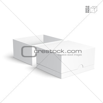 Blank paper or cardboard boxes templates on white background