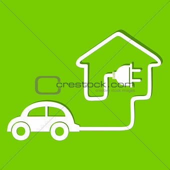 Eco car make a home icon