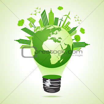 Ecology concept with bulb