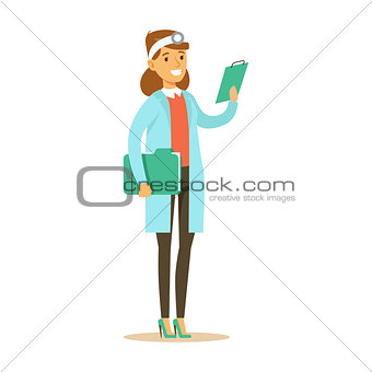Female Doctor With Cipboard Wearing Medical Scrubs Uniform Working In The Hospital Part Of Series Of Healthcare Specialists