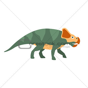 Protoceraptor Dinosaur Of Jurassic Period, Prehistoric Extinct Giant Reptile Cartoon Realistic Animal