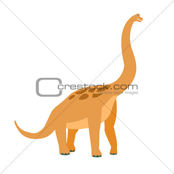Brachiosaurus Dinosaur Of Jurassic Period, Prehistoric Extinct Giant Reptile Cartoon Realistic Animal