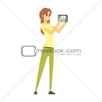 Woman Holding Toaster, Department Store Shopping For Domestic Equipment And Electronic Objects For Home