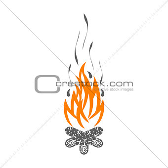 Campfire isolated on white background.