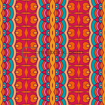 Tribal geometric striped ethnic seamless pattern