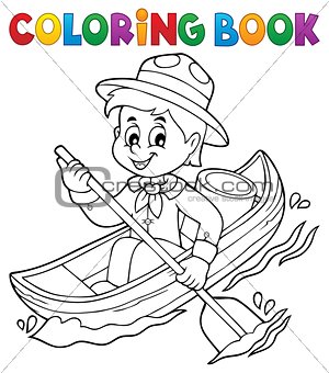Coloring book water scout boy theme 1