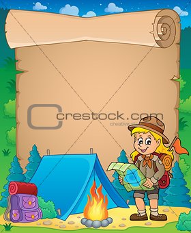 Parchment with scout girl theme 3