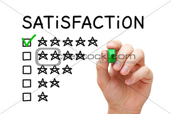 Satisfaction Five Stars Checklist Concept