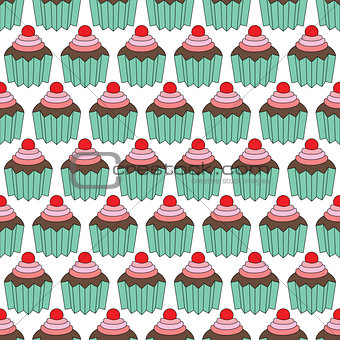 Cupcakes seamles pattern