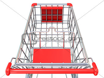 Shopping cart, top view. 3D