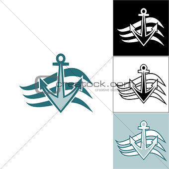 Logo anchor on the waves