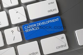 Career Development Services CloseUp of Keyboard. 3D.