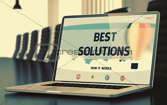 Laptop Screen with Best Solutions Concept. 3D.
