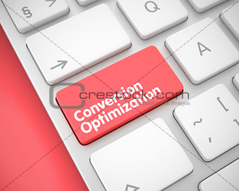 Conversion Optimization - Inscription on Red Keyboard Button. 3D