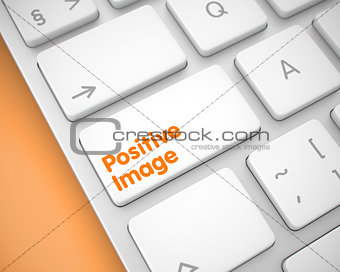Positive Image - Inscription on White Keyboard Keypad. 3D.