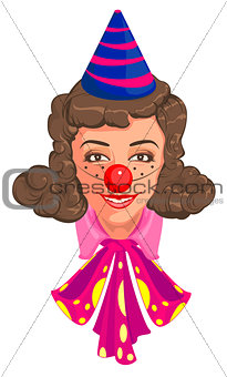 Head Woman mom in clown attire
