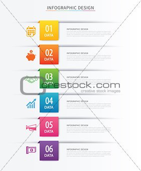 Business index infographics template with 6 data. Can be used fo