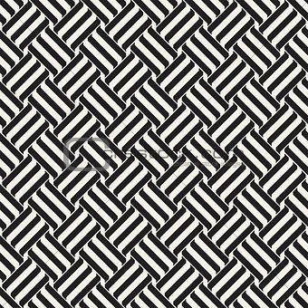 Vector Seamless Pattern. Modern Stylish Interlacing Lines Texture. Geometric Striped Ornament.