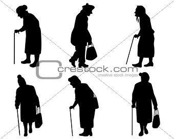 Elder women silhouettes