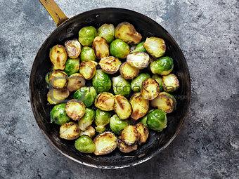 rustic crispy fried brussels sprouts