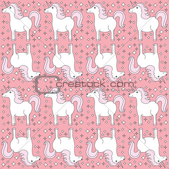Seamless unicorns pattern