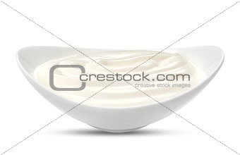Greek yogurt isolated on white
