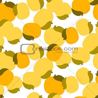 Apricot seamless vector pattern on white.