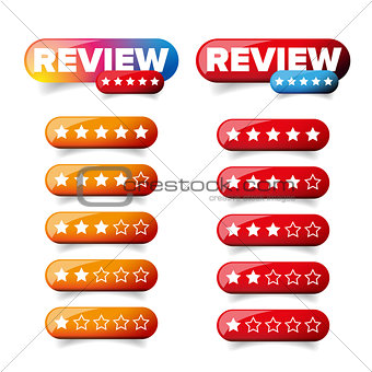 Review Star button vector