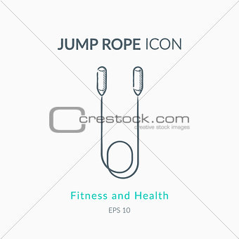 Jump rope icon isolated on white.