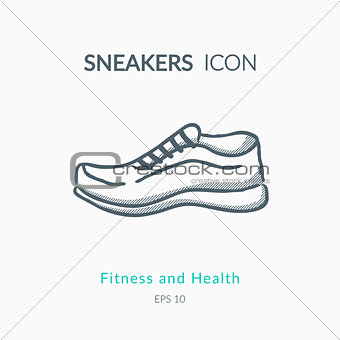 Sneakers icon isolated on white.