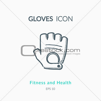 Sport gloves icon isolated on white.
