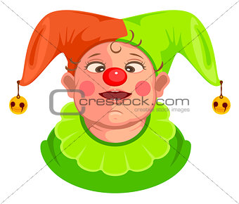 Funny baby clown head