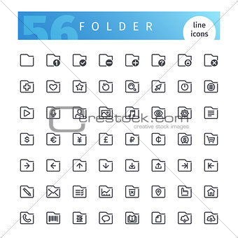 Folder Line Icons Set