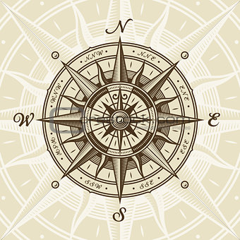 Vintage nautical compass rose