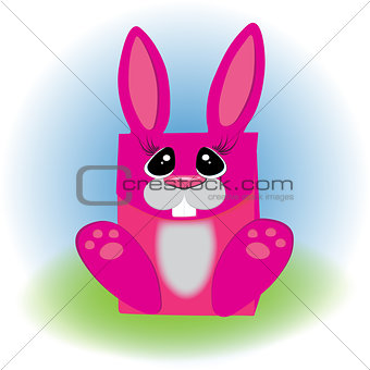 Pink hare.Packaging for gifts.