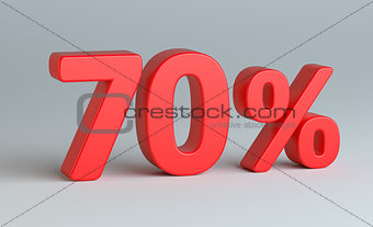 Red percent sign on gray background