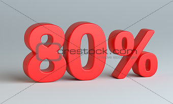 Red percent sign on gray background