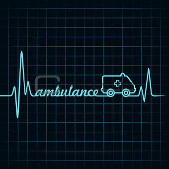 heartbeat make a ambulance and heart symbol