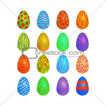 doodle vector easter eggs set