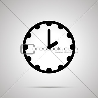 Clock simple black icon
