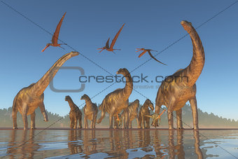 Cretaceous Argentinosaurus Herd