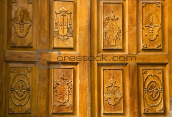Golden Wood Church Door Mexico