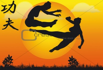 Kung Fu Illustration - Vector