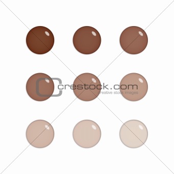 Nine glass orbs in brown
