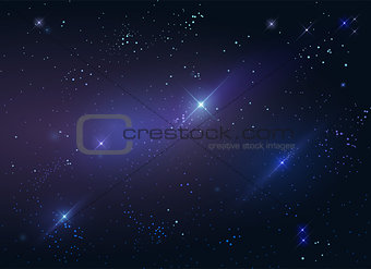 Dark starry sky space background