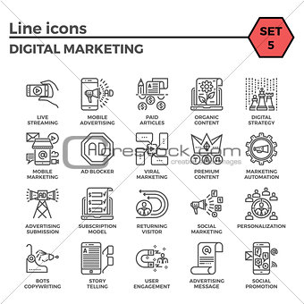 Digital marketing icon set
