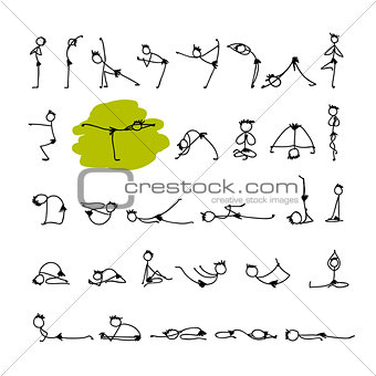 Yoga set, sketch for your design