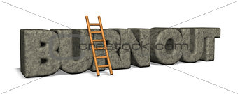 burn out rock and ladder - 3d illustration