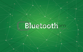 bluetooth white text illustration with constellation map and green background